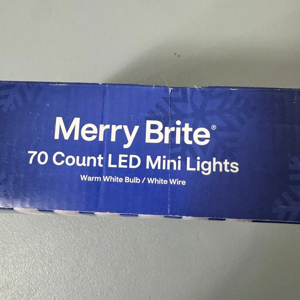 Merry Brite 70 Count Warm White LED Mini‎ Lights Indoor Outdoor2 Boxes Total